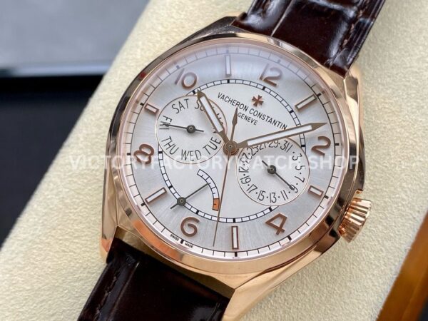 AI Factory Vacheron Constantin Fiftysix 4400E/000R-B436 40mm Rose Gold Leather Strap Arabic Numerals Silver Dial