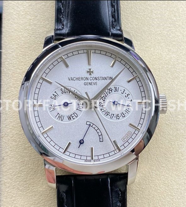 AI Factory Vacheron Constantin Fiftysix 85290 000P 9947 steel leather strap white dial replica watch