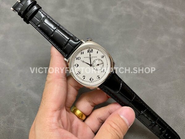 AI Factory Vacheron Constantin Historiques American 1921 82035/000G-B735 40mm White Gold Leather Strap Silver Dial