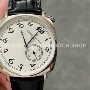 AI Factory Vacheron Constantin Historiques American 1921 82035 000G B735 white gold leather strap silver dial replica watch