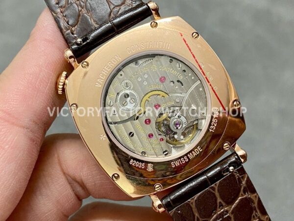 AI Factory Vacheron Constantin Historiques American 1921 82035/000R-9359 40mm Rose Gold Leather Strap Silver Dial