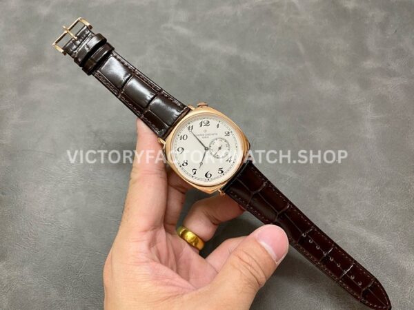 AI Factory Vacheron Constantin Historiques American 1921 82035/000R-9359 40mm Rose Gold Leather Strap Silver Dial