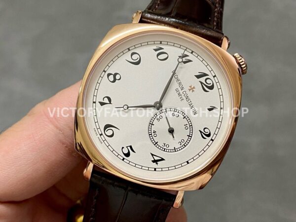 AI Factory Vacheron Constantin Historiques American 1921 82035/000R-9359 40mm Rose Gold Leather Strap Silver Dial