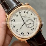 AI Factory Vacheron Constantin Historiques American 1921 82035/000R-9359 40mm Rose Gold Leather Strap Silver Dial
