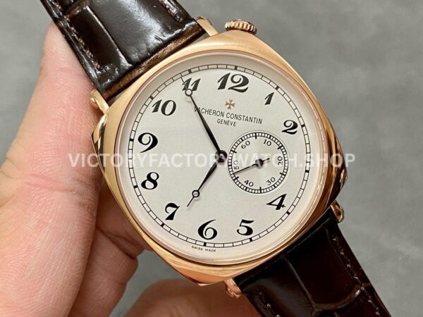 AI Factory Vacheron Constantin Historiques American 1921 82035/000R-9359 40mm Rose Gold Leather Strap Silver Dial