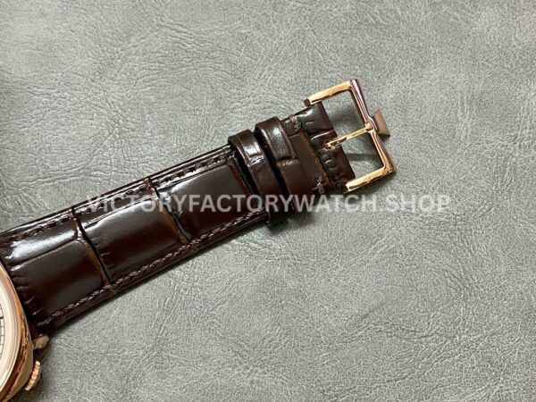 AI Factory Vacheron Constantin Historiques American 1921 82035/000R-9359 40mm Rose Gold Leather Strap Silver Dial
