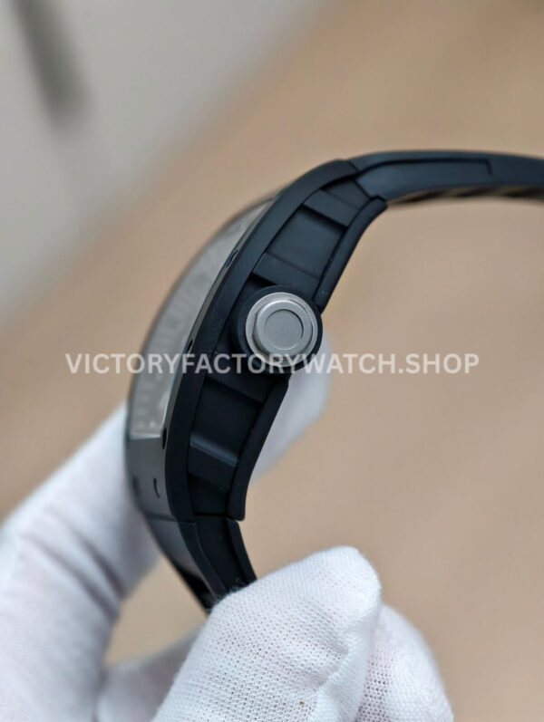 APS Factory Richard Mille RM 055 42.7mm Black Ceramic Black Rubber Strap Skeletonized Black Dial