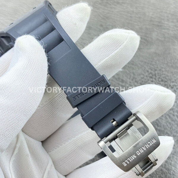 APS Factory Richard Mille RM 055 42.7mm Carbon Fiber Black Rubber Strap Skeletonized Rose Gold Dial (2) APS Factory Richard Mille RM 055 42.7mm Carbon Fiber Black Rubber Strap Skeletonized Rose Gold Dial