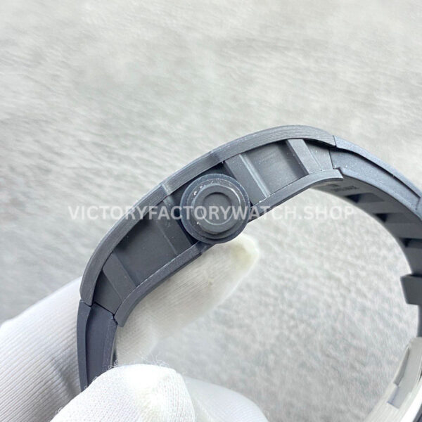 APS Factory Richard Mille RM 055 42.7mm Carbon Fiber Black Rubber Strap Skeletonized Rose Gold Dial (8) APS Factory Richard Mille RM 055 42.7mm Carbon Fiber Black Rubber Strap Skeletonized Rose Gold Dial