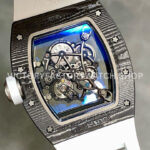 APS Factory Richard Mille RM 055 42.7mm Titanium Carbon Fiber Rubber Strap Skeletonized Black Subtitles On White Background Dial