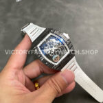 APS Factory Richard Mille RM 055 42.7mm Titanium Carbon Fiber Rubber Strap Skeletonized Black Subtitles On White Background Dial