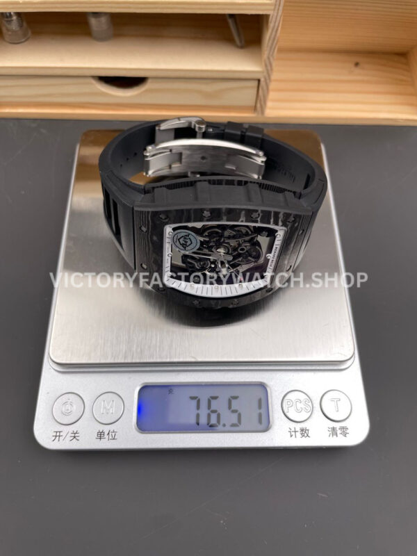 APS Factory Richard Mille RM 055 42.7mm Carbon Fiber Rubber Strap Skeletonized White Dial (3) APS Factory Richard Mille RM 055 42.7mm Carbon Fiber Rubber Strap Skeletonized White Dial