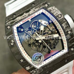 APS Factory Richard Mille RM 055 42.7mm Titanium Carbon Fiber Rubber Strap Ske ( (10) APS Factory Richard Mille RM 055 42.7mm Carbon Fiber Rubber Strap Skeletonized Red Subtitles On White Background Dial