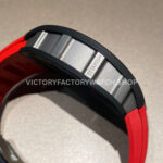 APS Factory Richard Mille RM 055 42.7mm Titanium Red Rubber Strap Skeletonized Black Dial (2) APS Factory Richard Mille RM 055 42.7mm Titanium Red Rubber Strap Skeletonized Black Dial