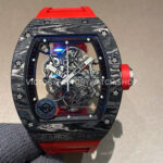 APS Factory Richard Mille RM 055 42.7mm Titanium Red Rubber Strap Skeletonized Black Dial (6) APS Factory Richard Mille RM 055 42.7mm Titanium Red Rubber Strap Skeletonized Black Dial