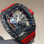 APS Factory Richard Mille RM 055 42.7mm Titanium Red Rubber Strap Skeletonized Black Dial (7) APS Factory Richard Mille RM 055 42.7mm Titanium Red Rubber Strap Skeletonized Black Dial
