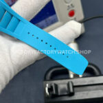 APS Factory Richard Mille RM 055 42.7mm White Ceramic Light Blue Rubber Strap Skeletonized Black Dial (3) APS Factory Richard Mille RM 055 42.7mm White Ceramic Light Blue Rubber Strap Skeletonized Black Dial