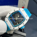 APS Factory Richard Mille RM 055 42.7mm White Ceramic Light Blue Rubber Strap Skeletonized Black Dial (5) APS Factory Richard Mille RM 055 42.7mm White Ceramic Light Blue Rubber Strap Skeletonized Black Dial
