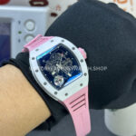 APS Factory Richard Mille RM 055 42.7mm White Ceramic Pink Rubber Strap Skeletonized Black Dial (6) APS Factory Richard Mille RM 055 42.7mm White Ceramic Pink Rubber Strap Skeletonized Black Dial