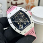 APS Factory Richard Mille RM 055 42.7mm White Ceramic Pink Rubber Strap Skeletonized Black Dial (7) APS Factory Richard Mille RM 055 42.7mm White Ceramic Pink Rubber Strap Skeletonized Black Dial