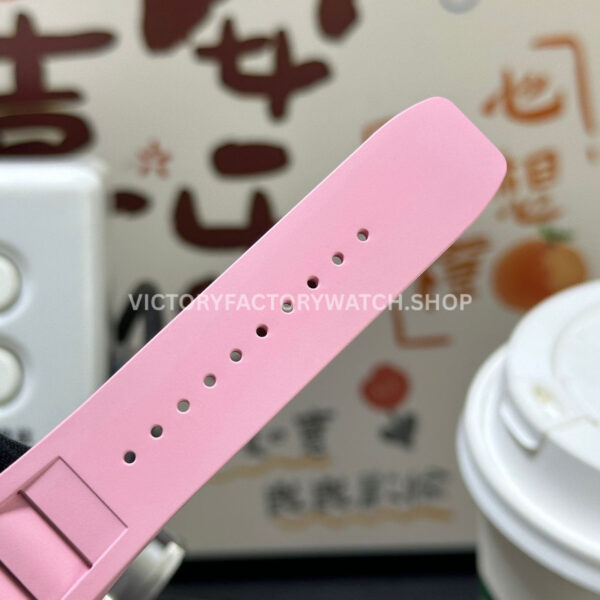 APS Factory Richard Mille RM 055 42.7mm White Ceramic Pink Rubber Strap Skeletonized Black Dial (8) APS Factory Richard Mille RM 055 42.7mm White Ceramic Pink Rubber Strap Skeletonized Black Dial