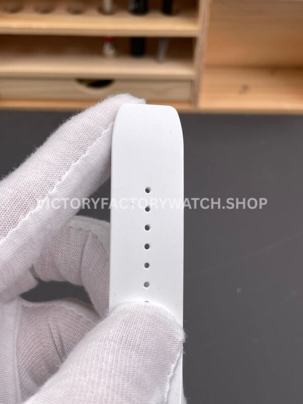 APS Factory Richard Mille RM 055 42.7mm White Ceramic White Rubber Strap Skeletonized Black Dial
