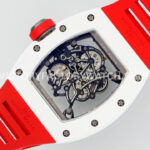 APS Factory Richard Mille RM 055 42.7mm White Ceramic White Rubber Strap Skeletonized Red Dial