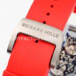 APS Factory Richard Mille RM 055 42.7mm White Ceramic White Rubber Strap Skeletonized Red Dial