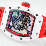 APS Factory Richard Mille RM 055 42.7mm White Ceramic White Rubber Strap Skeletonized Red Dial