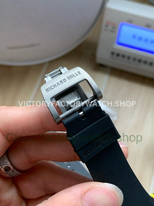 APS Factory Richard Mille RM 061-01 Black Rubber Strap Yohan Blake Skeletonized Green Dial (6) APS Factory Richard Mille RM 61-01 42.7mm Black Ceramic Black Rubber Strap Skeletonized Green Dial
