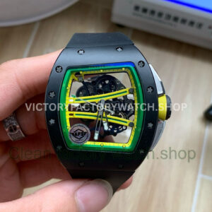 APS Factory Richard Mille RM 61-01 black ceramic black rubber strap skeletonized green dial