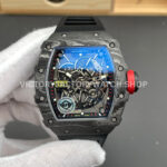 APS Factory Richard Mille RM 35-02 44.5mm Black Carbon Fiber Black Rubber Strap Black Skeletonized Dial (7) APS Factory Richard Mille RM 35-02 black carbon fiber black rubber strap black skeletonized dial