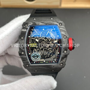 APS Factory Richard Mille RM 35-02 black carbon fiber black rubber strap black skeletonized dial