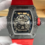 APS Factory Richard Mille RM 35-02 44.5mm Black Carbon Fiber Red Rubber Strap Black Skeletonized Dial (2) APS Factory Richard Mille RM 35-02 44.5mm Black Carbon Fiber Red Rubber Strap Black Skeletonized Dial