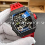 APS Factory Richard Mille RM 35-02 44.5mm Black Carbon Fiber Red Rubber Strap Black Skeletonized Dial (5) APS Factory Richard Mille RM 35-02 44.5mm Black Carbon Fiber Red Rubber Strap Black Skeletonized Dial