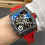 APS Factory Richard Mille RM 35-02 44.5mm Black Carbon Fiber Red Rubber Strap Black Skeletonized Dial (9) APS Factory Richard Mille RM 35-02 44.5mm Black Carbon Fiber Red Rubber Strap Black Skeletonized Dial