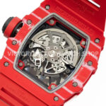 APS Factory Richard Mille RM 35-02 44.5mm Red Carbon Fiber Red Rubber Strap Skeletonized Dial