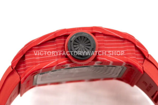 APS Factory Richard Mille RM 35-02 44.5mm Red Carbon Fiber Red Rubber Strap Skeletonized Dial