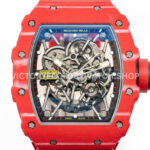 APS Factory Richard Mille RM 35-02 44.5mm Red Carbon Fiber Red Rubber Strap Skeletonized Dial