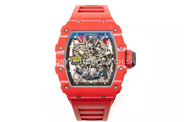 APS Factory Richard Mille RM 35-02 red carbon fiber red rubber strap skeletonized dial