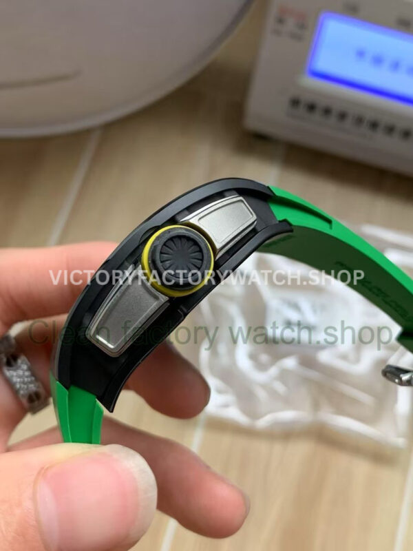 APS Factory Richard Mille RM 61-01 42.7mm Black Ceramic Green Rubber Strap Skeletonized Green Dial (1) APS Factory Richard Mille RM 61-01 42.7mm Black Ceramic Green Rubber Strap Skeletonized Green Dial