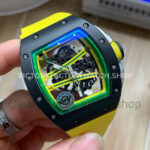 APS Factory Richard Mille RM 61-01 42.7mm Black Ceramic Yellow Rubber Strap Skeletonized Green Dial (2) APS Factory Richard Mille RM 61-01 42.7mm Black Ceramic Yellow Rubber Strap Skeletonized Green Dial