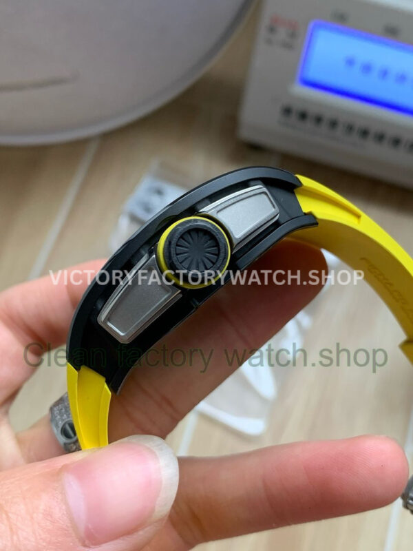 APS Factory Richard Mille RM 61-01 42.7mm Black Ceramic Yellow Rubber Strap Skeletonized Green Dial (5) APS Factory Richard Mille RM 61-01 42.7mm Black Ceramic Yellow Rubber Strap Skeletonized Green Dial