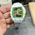 APS Factory Richard Mille RM 61-01 White Ceramic White Rubber Strap Skeletonized Green Dial (7) APS Factory Richard Mille RM 61-01 white ceramic white rubber strap skeletonized green dial