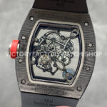 APS Factory Richard Mille RM 055 42.7mm Titanium Rubber Strap Skeletonized Red Subtitles On Black Background Dial