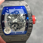 APS Factory Richard Mille RM 055 titanium red subtitles black background skeletonized dial