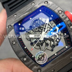APS Factory Richard Mille RM 055 42.7mm Titanium Rubber Strap Skeletonized Red Subtitles On Black Background Dial