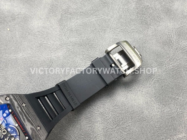 APS Factory Richard Mille RM 055 42.7mm Titanium Rubber Strap Skeletonized Red Subtitles On Black Background Dial