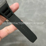 BB93A1~1 BBR Factory Richard Mille RM 055 43mm Black Carbon Fiber Black Rubber Strap Rose Gold Skeletonized Dial