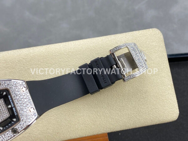 BBA Factory Richard Mille RM 07 31.4mm Diamond Bezel Black Rubber Strap Skeletonized Black Dial (1) BBA Factory Richard Mille RM 07 31.4mm Diamond Bezel Black Rubber Strap Skeletonized Black Dial